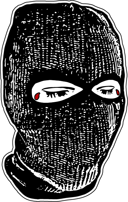 Bandit Blood Crying Crook Ski Mask Goth Criminal Tattoo vinyl sticker
