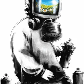 Banksy-Gas-Mask-Boy-Environmental-Damage-Flowers-Meadows-Vinyl-Sticker