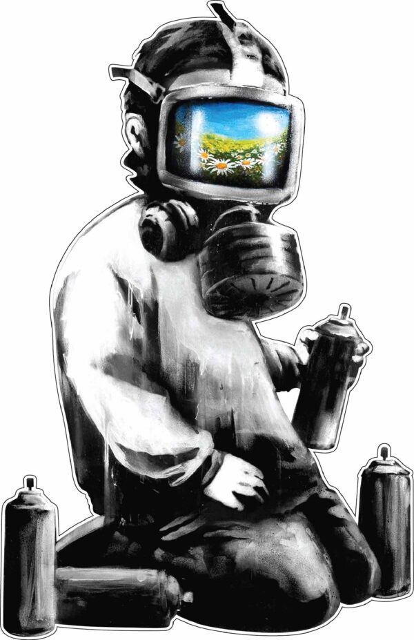 Banksy-Gas-Mask-Boy-Environmental-Damage-Flowers-Meadows-Vinyl-Sticker