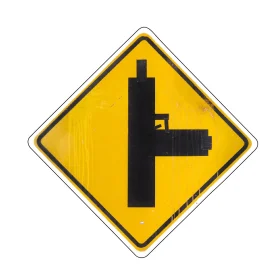 Banksy Street Art Turn Right or Get Shot vinyl sticker