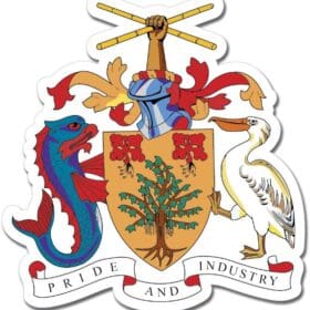 Barbados Coat of Arms Emblem Wall Window Car Sticker Decal