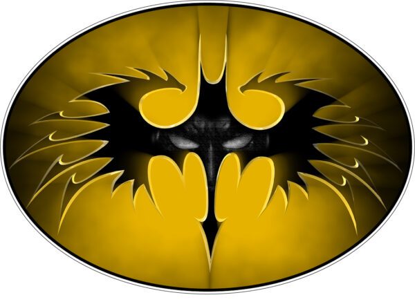 Batman Eyes Logo Black Dragon Style Vinyl Sticker