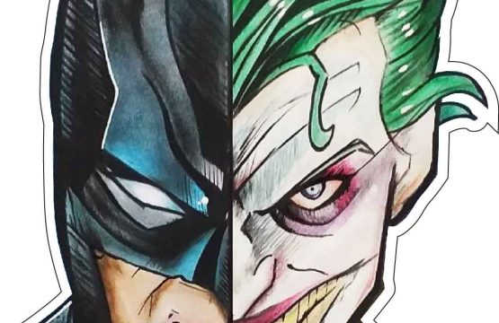 Batman Joker Fusion Good And Bad Interlacing Collusion Of Heroes And Villains Dynamic Enigma vinyl sticker