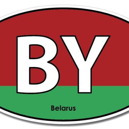 Belarus Oval Euro Flag Wall Window Car Vinyl Sticker Decal