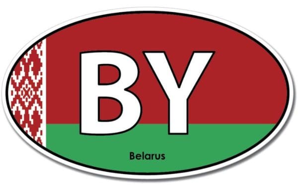 Belarus Oval Euro Flag Wall Window Car Vinyl Sticker Decal