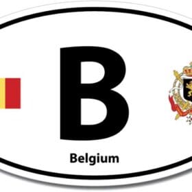 Belgium B Euro Color Oval Black Wall Window Car Sticker Decal