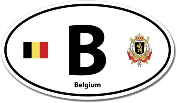 Belgium B Euro Color Oval Black Wall Window Car Sticker Decal