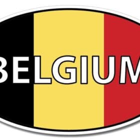 Belgium Oval Euro Flag Wall Window Car Vinyl Sticker Decal