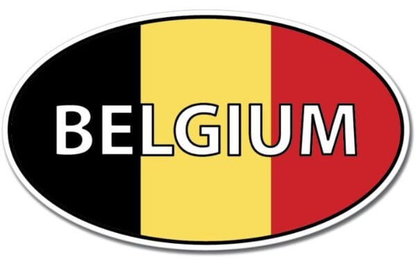 Belgium Oval Euro Flag Wall Window Car Vinyl Sticker Decal