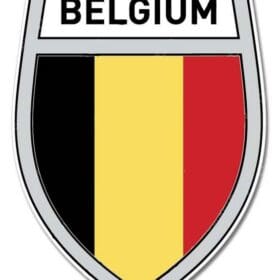 Belgium Shield Crest Silver Wall Window Car Sticker