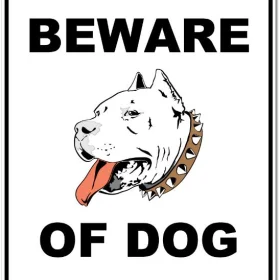 Beware Of Dog Sign Wall Window Car Vinyl Sticker Decal