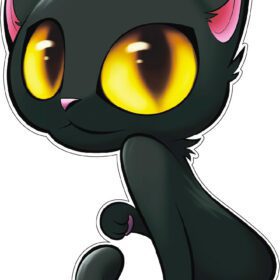 Black-Cat-Cartoon-Kitten-vinyl