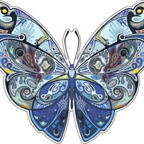 Blue-Butterfly-Hippie-Psychedelia-Colorful-vinyl-sticker