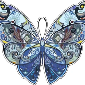 Blue-Butterfly-Hippie-Psychedelia-Colorful-vinyl-sticker