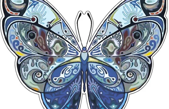Blue-Butterfly-Hippie-Psychedelia-Colorful-vinyl-sticker