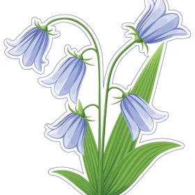 Blue Campanula Snowdrop Bell-shaped Flower Minimalist Floral Garden Botanical Art vinyl sticker