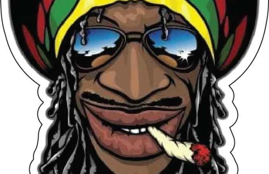 Bob Marley The Iconic Jamaican Musician Embracing Music Marijuana and Stylish Shades vinyl sticker