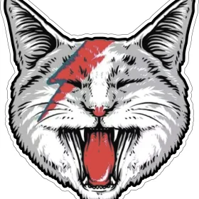 Bowie Cat Head Ziggy Stardust vinyl sticker