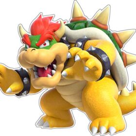 Bowser Super Mario Universe Cartoon Character King Koopa Angry Fighting Creature Primary Antagonist Nintendo Game Vinyl Sticker