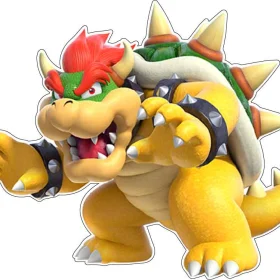 Bowser Super Mario Universe Cartoon Character King Koopa Angry Fighting Creature Primary Antagonist Nintendo Game Vinyl Sticker