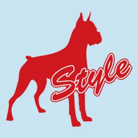 Boxer Style Red Dog Vinyl Sticker