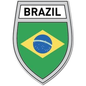 Brazil Shield Crest Silver Wall Window Car Vinyl Sticker Decal