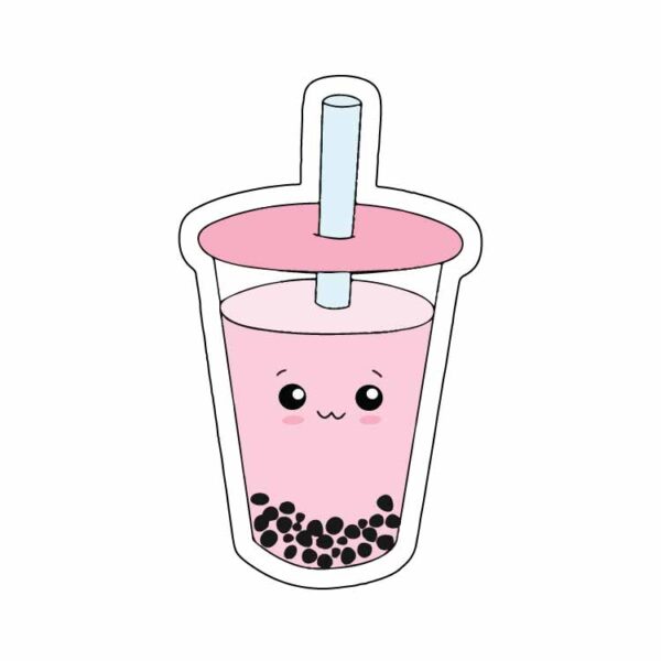 Bubble-Tea-Strawberry-Shake-Cute-Drink-vinyl-sticker