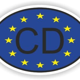 CD Corps Diplomatic COUNTRY CODE OVAL EUROPEAN UNION FLAG STICKER.JPG