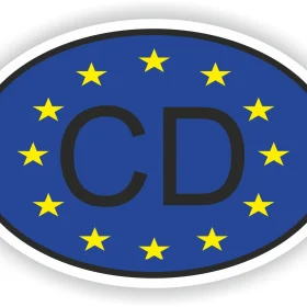 CD Corps Diplomatic COUNTRY CODE OVAL EUROPEAN UNION FLAG STICKER.JPG