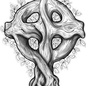 CELTIC CROSS tree BUMPER VINYL STICKER.JPG