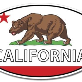 California State Oval Flag Wall Window Car Vinyl Sticker Decal