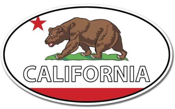 California State Oval Flag Wall Window Car Vinyl Sticker Decal