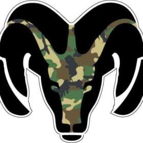 Camouflage Dodge Logo Vinyl Sticker