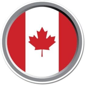Canada Round Flag Wall Window Car Vinyl Sticker Decal