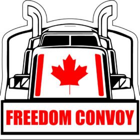 Canadian Trucker Freedom Convoy Maple Leaf vinyl sticker