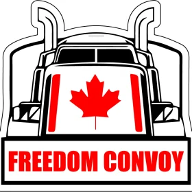 Canadian Trucker Freedom Convoy Maple Leaf vinyl sticker
