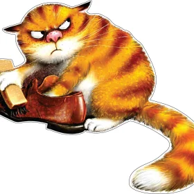 Cat-Brushing-Grooming-Boots-Vinyl-Sticker.