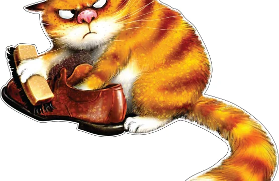 Cat-Brushing-Grooming-Boots-Vinyl-Sticker.