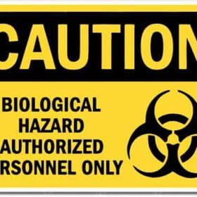 Caution Biohazard Authorized Personnel Only Sign Vinyl Sticker