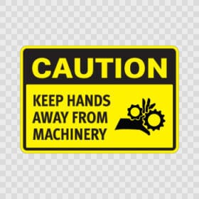 Caution Keep Hands Away From Machinery Sign Printed Vinyl Sticker