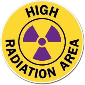 Caution Radiation Area High Round Sign Wall Vinyl Sticker