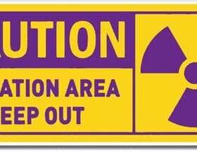 Caution Radiation Area Keep Out Sign Wall Window Vinyl Sticker