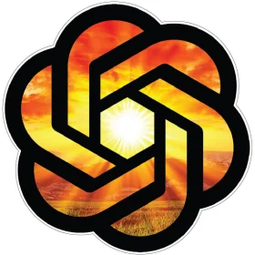 Chat GTP Logo Rising Sun Of Wisdom Illuminating The World With Infinite Knowledge Sign Art Vinyl Sticker
