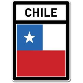 Chile Crest Flag Black Wall Window Car Vinyl Sticker Decal