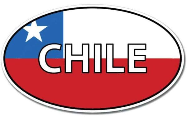 Chile Oval Euro Titled Flag Wall Window Car Sticker