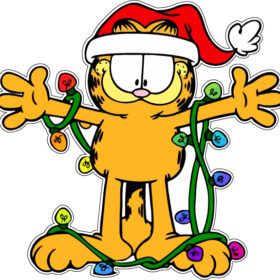 Christmas Garfield vinyl sticker