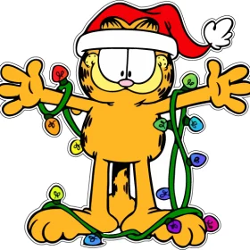 Christmas Garfield vinyl sticker