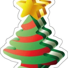 Christmas Tree Holiday Event Printed Vinyl Sticker