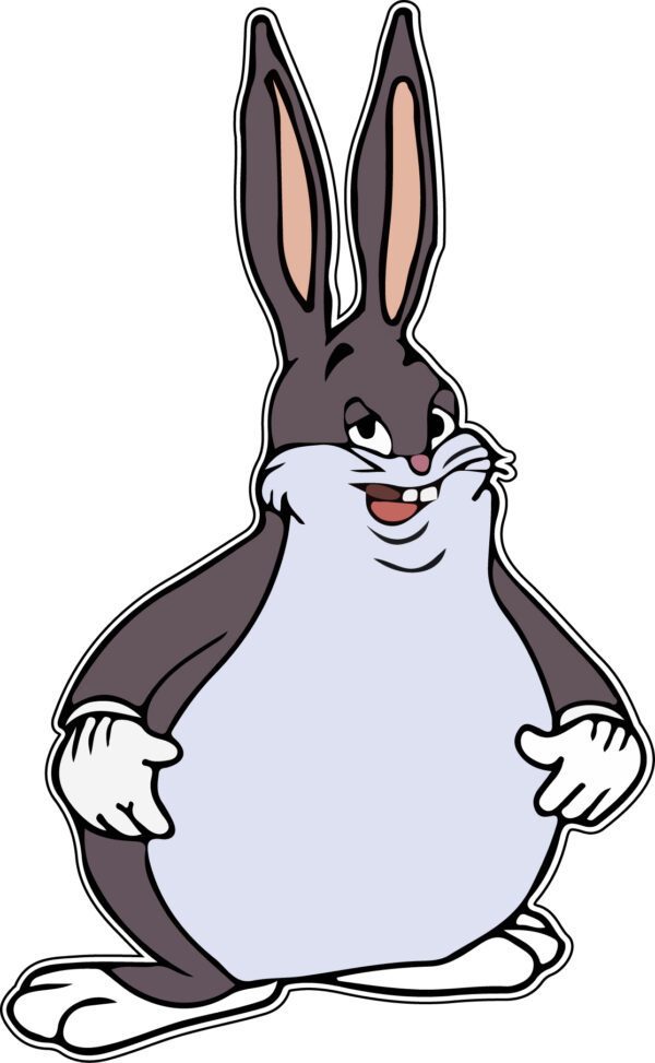 Chungus Bunnies Smiling vinyl sticker