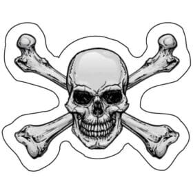 Classic Crossbones Skull Printed Vinyl Track Prined Vinyl Sticker